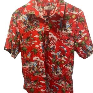 Envmenst  Red Hawaiian  Holiday Shirt